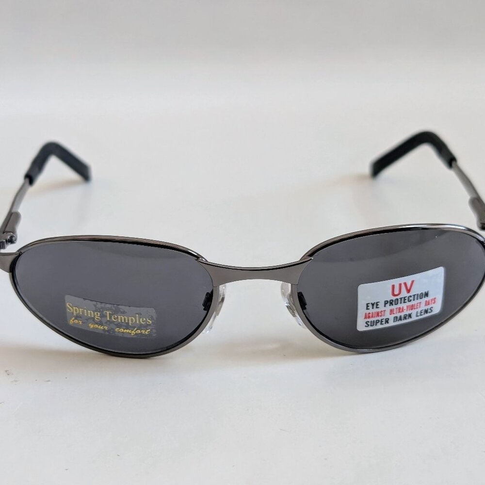 NWT Vintage 90's Oval Metal Sport Sunglasses (S. Gunmetal)
